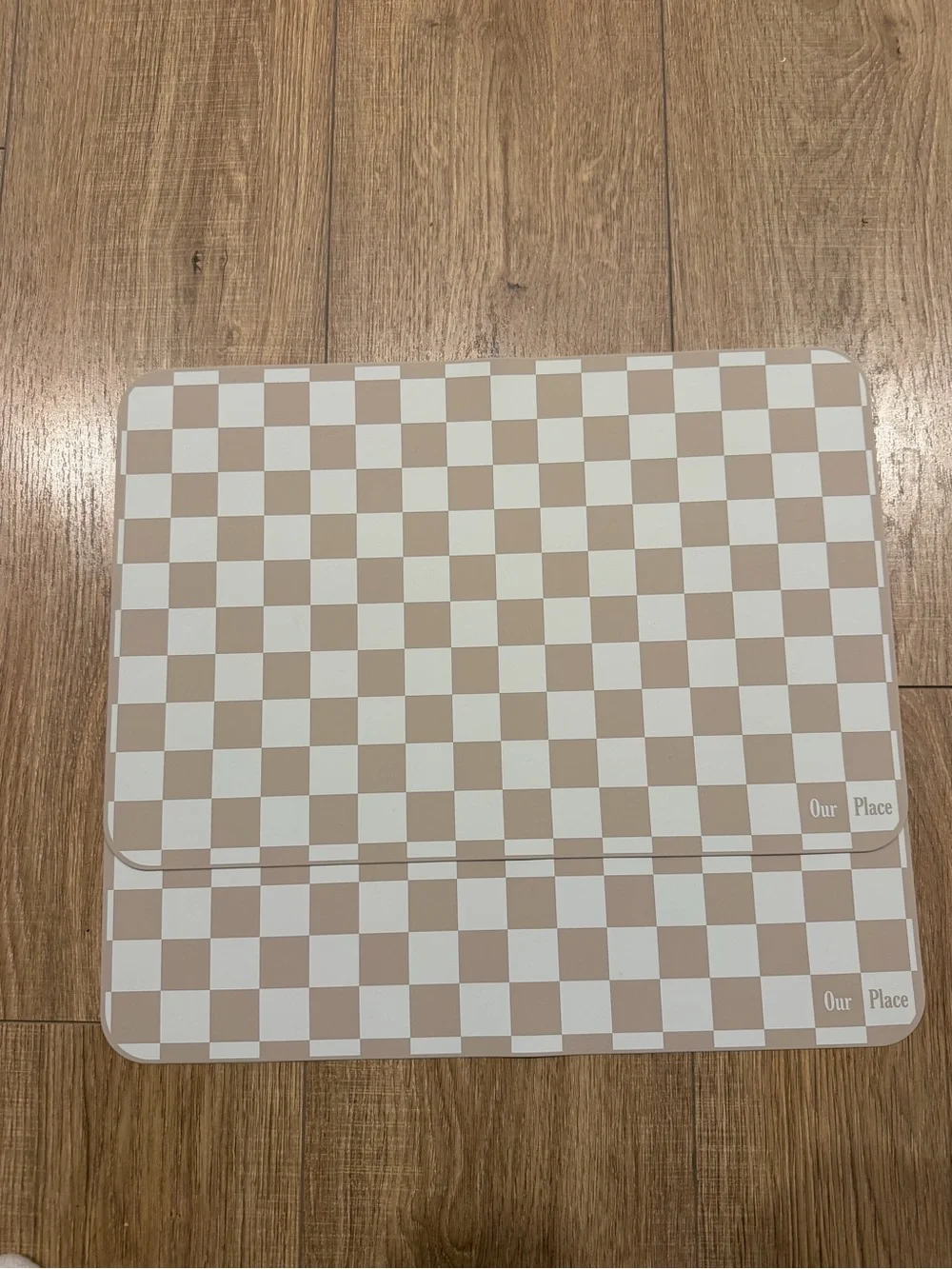 Our Place Beige and White Checkerboard 2 silicon baking mats, NEW - Picture 3 of 9